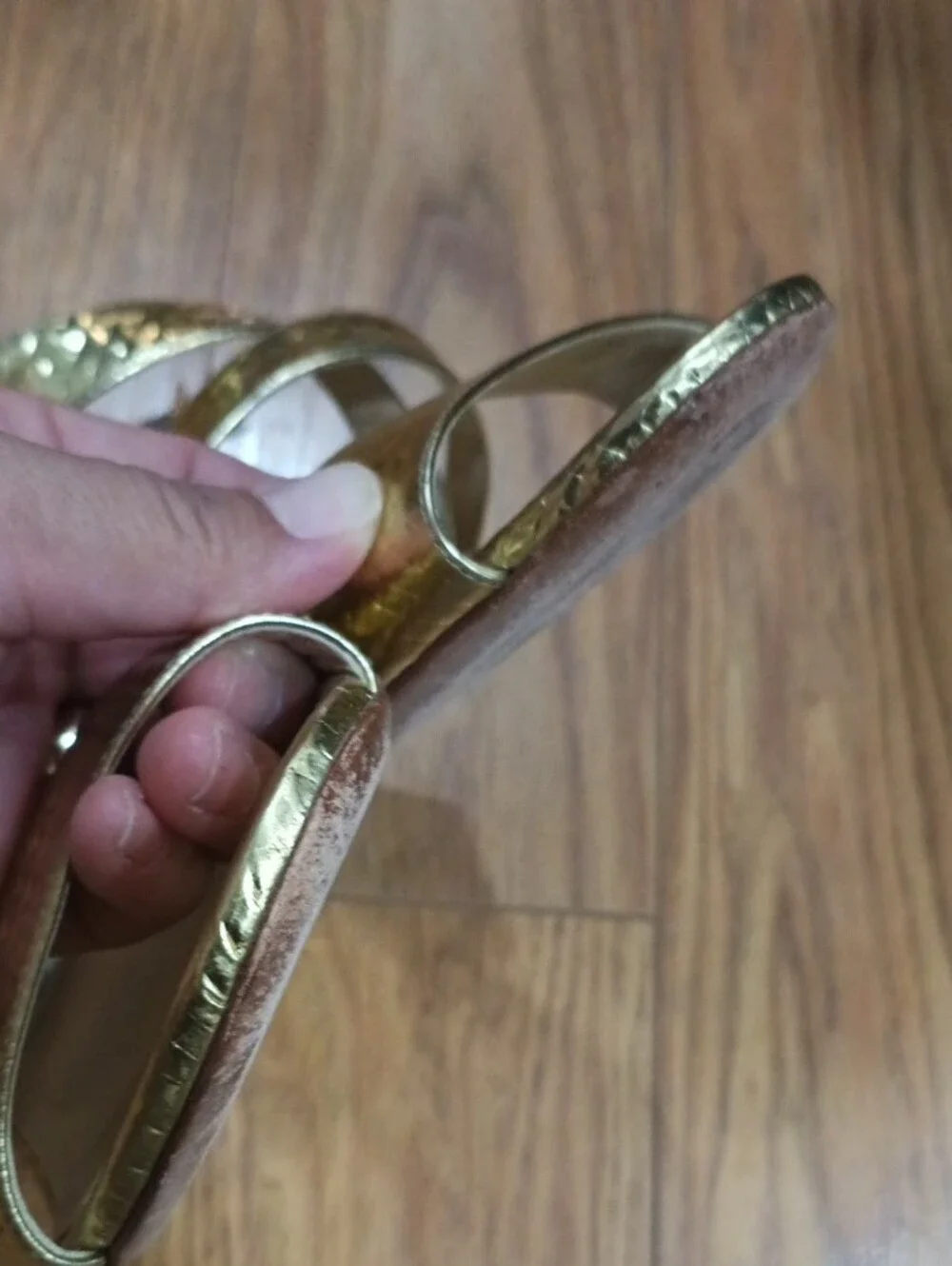 Elegant Gold Metallic Strappy Wedge Sandals